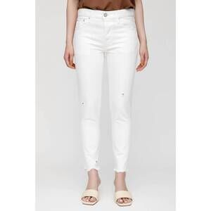 NEW MOUSSY merry tapered-mid jean in white